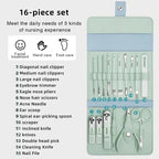 16 PCS Stainless Steel Manicure Pedicure Set – Professional Nail Grooming Kit
