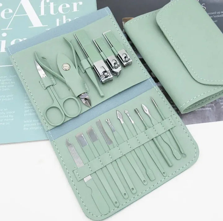 16 PCS Stainless Steel Manicure Pedicure Set – Professional Nail Grooming Kit